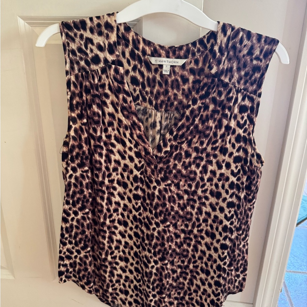 41 Hawthorn Animal Print Sleeveless Blouse